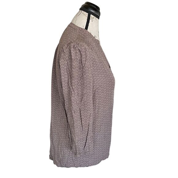 Saint Tropez Womens Blouse Sz Small Pleated Boho Bohemian Neutral Minimal Autumn - Picture 4 of 12